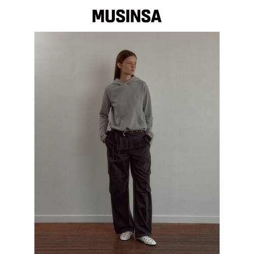 LETERIE 褶皱包裹裙裤套装_炭灰色 MUSINSA韩国直邮官网直邮进口
