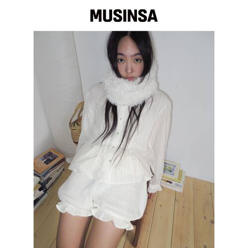 FUNFROMFUN Fur Nest Muffler, 奶油色 MUSINSA韩国官网直邮进口