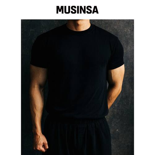 LEADEN MOOZ肌肉版短袖T恤 [黑色] MUSINSA韩国直邮官方正品