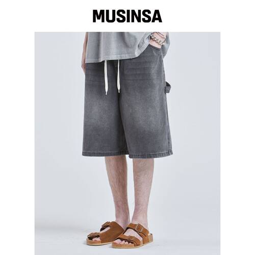 VTWO 黑色松紧带工装短裤 MUSINSA韩国直邮官方正品