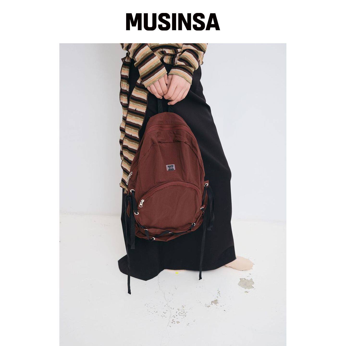 MUWM 奈斯特丝带尼龙背包 Nest Backpack (梅子)韩国官网直邮进口
