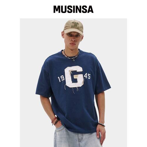 TAKEASY CUT-OFF APPLIQUE OVERSIZED T-SHIRT (韩国官网直邮进口