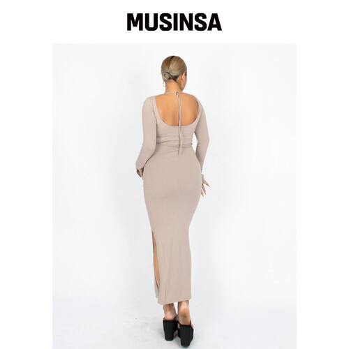 COOLSIS CS BACK OFF MAXI KNIT DRESS-027 (米)韩国官网直邮进口