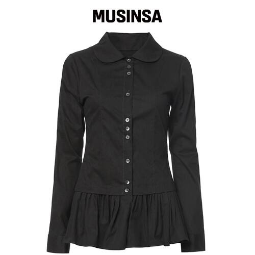 FLAREUP Dani 褶边衬衫 (FL-188_黑色) MUSINSA韩国直邮官方正品