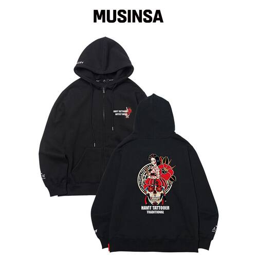 ARTISTWEAR [ATW X HAVIT] 朝鲜骷髅连帽外套_BK韩国官网直邮进口
