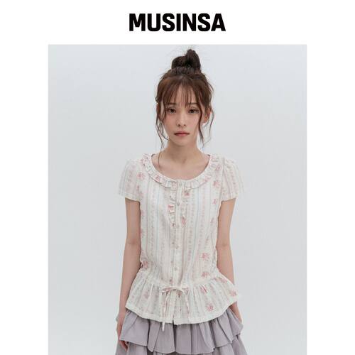 HIGH SCHOOL DISCO 毛绒领泡泡袖衬衫 MUSINSA韩国官网直邮进口