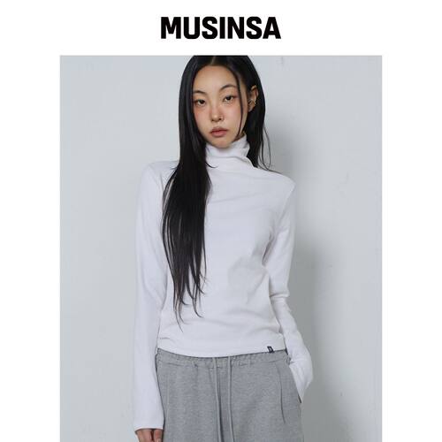 CHICKS 高领桃色长袖白色 MUSINSA韩国官网直邮进口