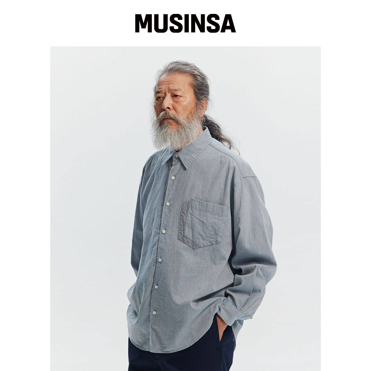 FRIZMWORKS 蓝色口袋衬衫 MUSINSA韩国官网直邮进口