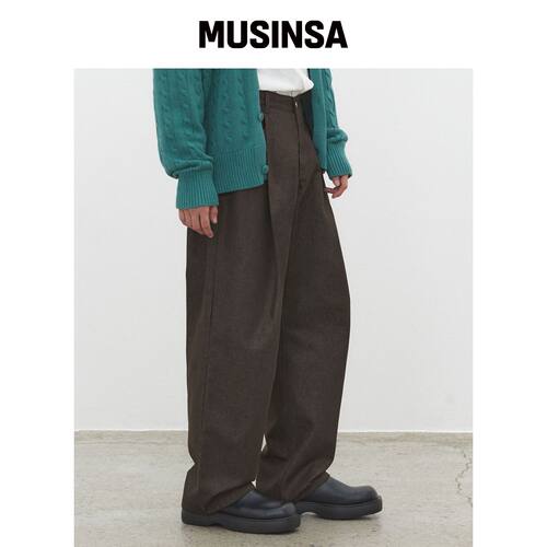 DECET 深褶宽松牛仔裤 DCPT030CP棕色 MUSINSA韩国官网直邮进口