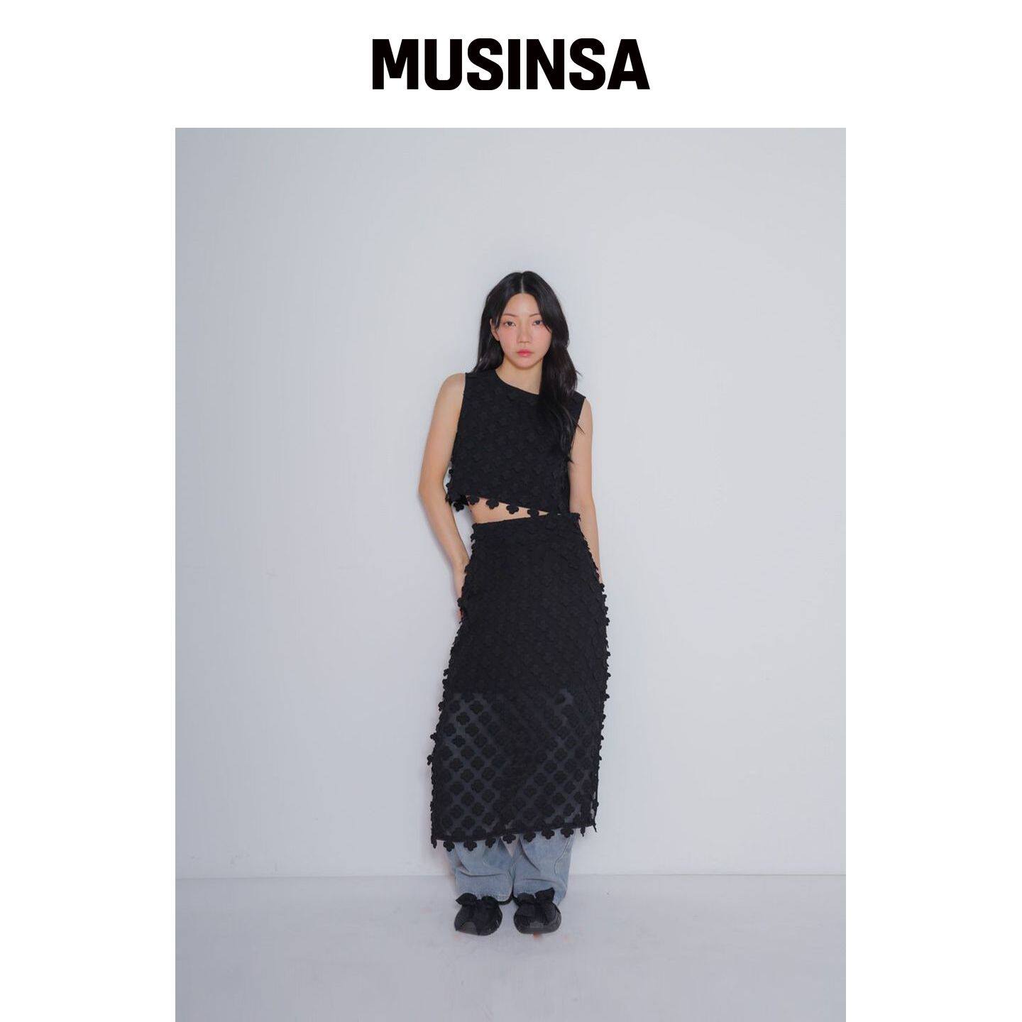 BOMNAL BOUTIQUE 木屐凉鞋 长裙 _ 黑色 MUSINSA韩国官网直邮进口