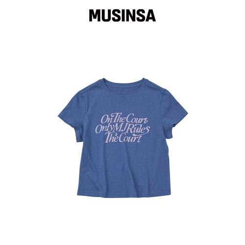 WMC [WMC x MINJE] MJ TYPO T恤_BLUE韩国官网直邮进口MUSINSA