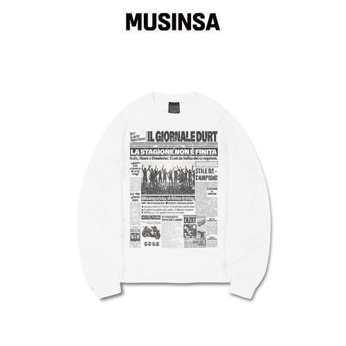 DURT NEWSPAPER 长袖T恤（白色） MUSINSA韩国官网直邮进口