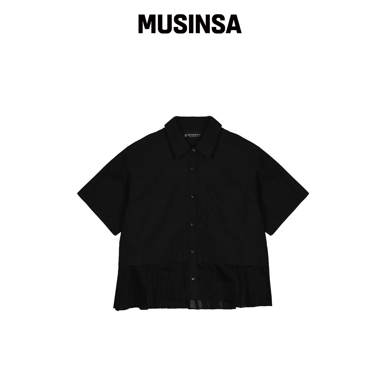 GRAIN DE BEAUTE PICO 百褶衬衫 [黑色] MUSINSA韩国官网直邮进口