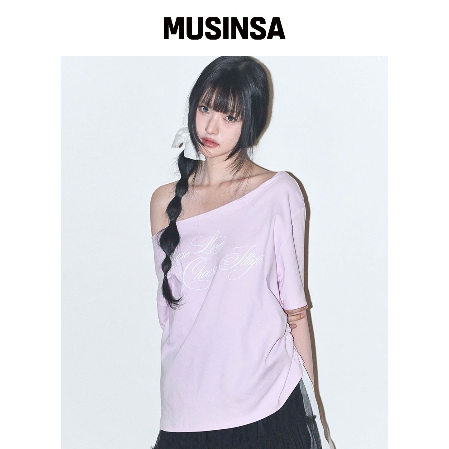 ILLIGO 西装领露肩上衣 粉色 MUSINSA韩国直邮官方正品图片