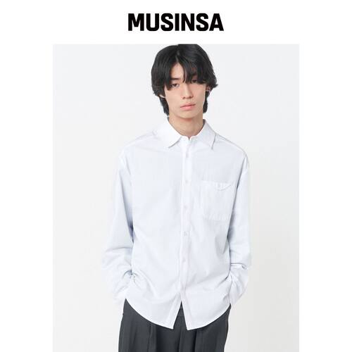 MISEKISEOUL MEN 口袋钮扣面板衬衫 白色韩国官网直邮进口MUSINSA