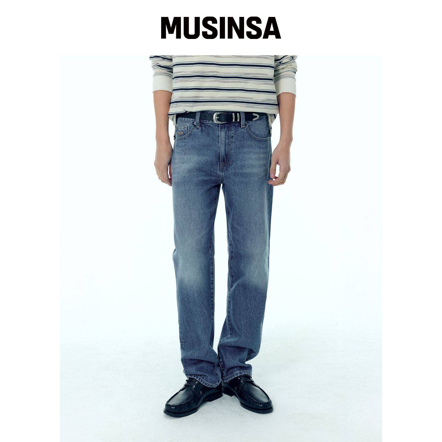 PLAC 直筒牛仔裤 M15 中蓝色 MUSINSA韩国官网直邮进口