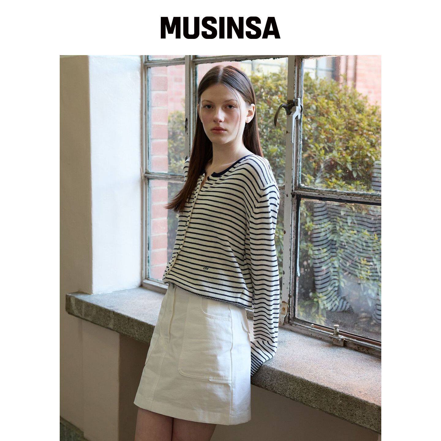 TTUDEMENT COTTON MINI SKIRT WHITE MUSINSA韩国官网直邮进口