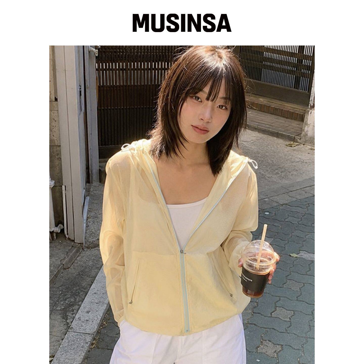 KRUXH 尼龙短款连帽风衣夹克BUTTER黄 MUSINSA韩国官网直邮进口