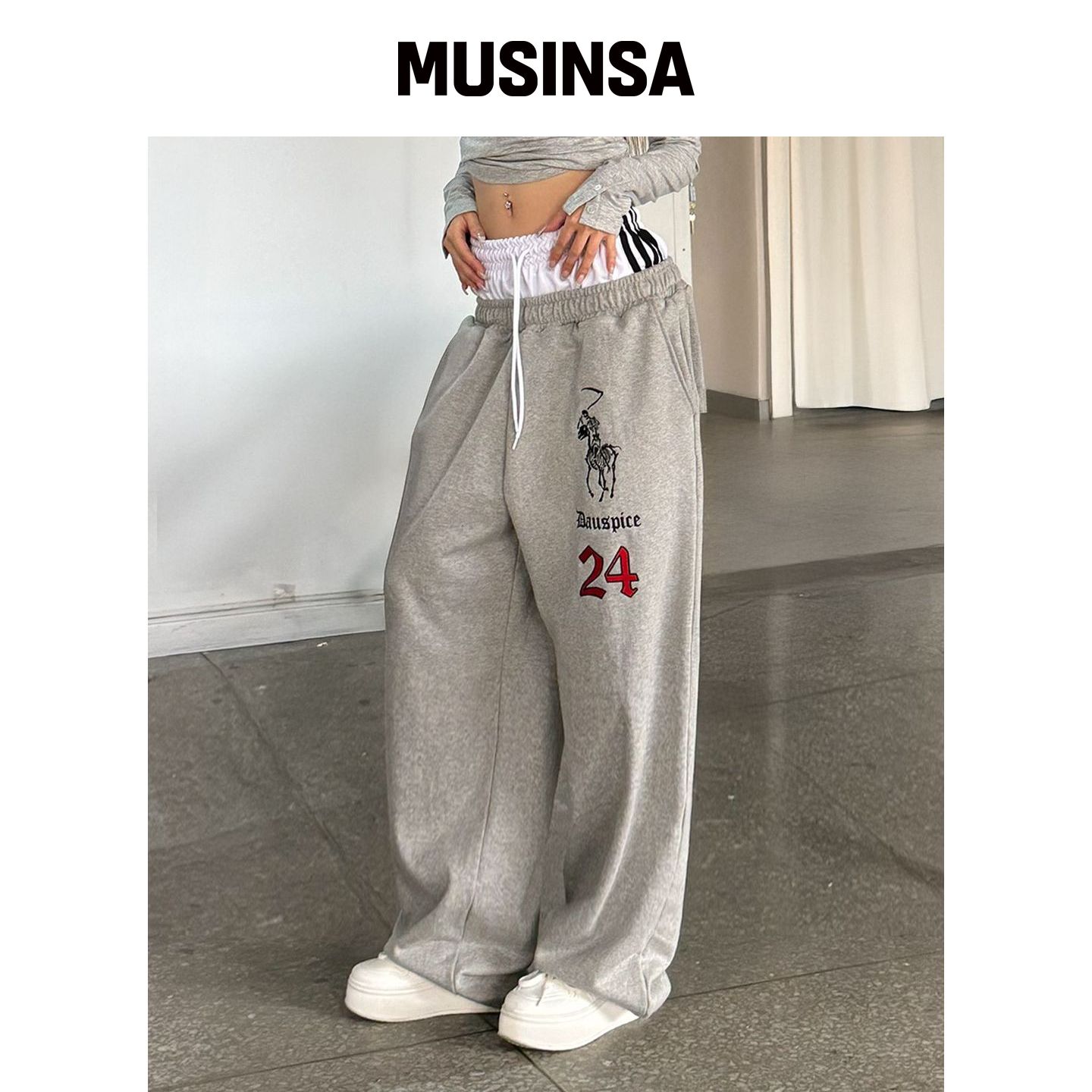 DAUSPICE (DUC) BB 腰部低腰运动裤 灰色 MUSINS韩国官网直邮进口