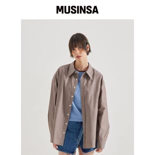 OWURA NERDY 婴儿基本款衬衫_胡桃绿条纹 MUSINS韩国官网直邮进口