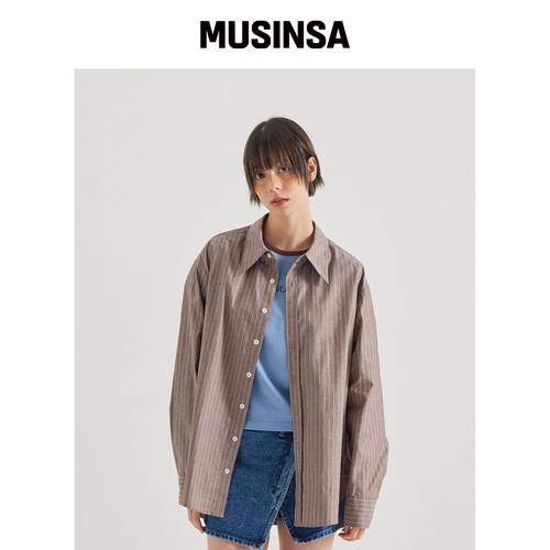 OWURA NERDY 婴儿基本款衬衫_胡桃绿条纹韩国官网直邮进口MUSINSA