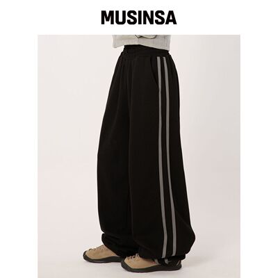 BOUNDARY 侧边长款训练裤 [黑色] MUSINSA韩国直邮官方正品