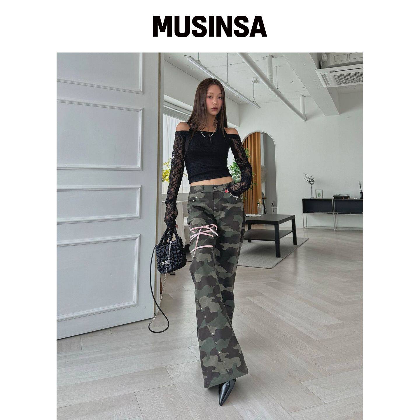 LARTIGENT L11 RIBBON BOOTCUT PANTS(卡其色)韩国官网直邮进口