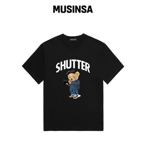 SHUTTER CAMERA BEAR 短袖T恤 (SS035) VLACK韩国官网直邮进口
