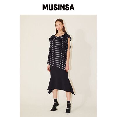 LE YIEL Flare Skirt_Navy 婴儿蓝裙子韩国官网直邮进口MUSINSA
