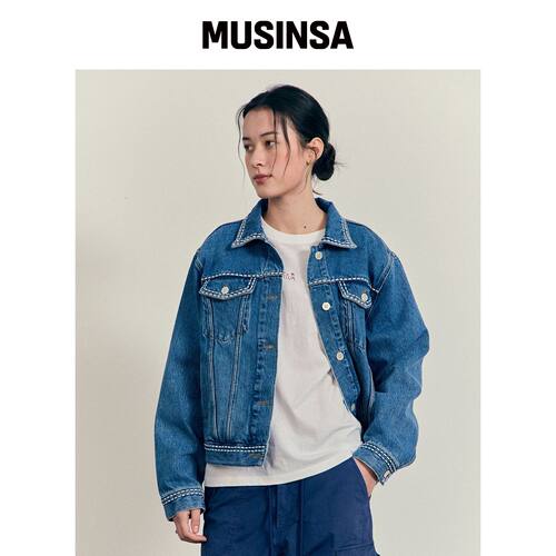 FRITUR Stitch Denim Jacket Blue_F251JK03韩国官网直邮进口