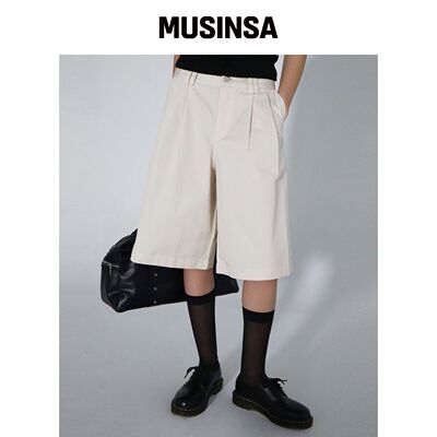 CHICKS 投褶宽松百慕大短裤 豆沙色 MUSINSA韩国直邮官方正品
