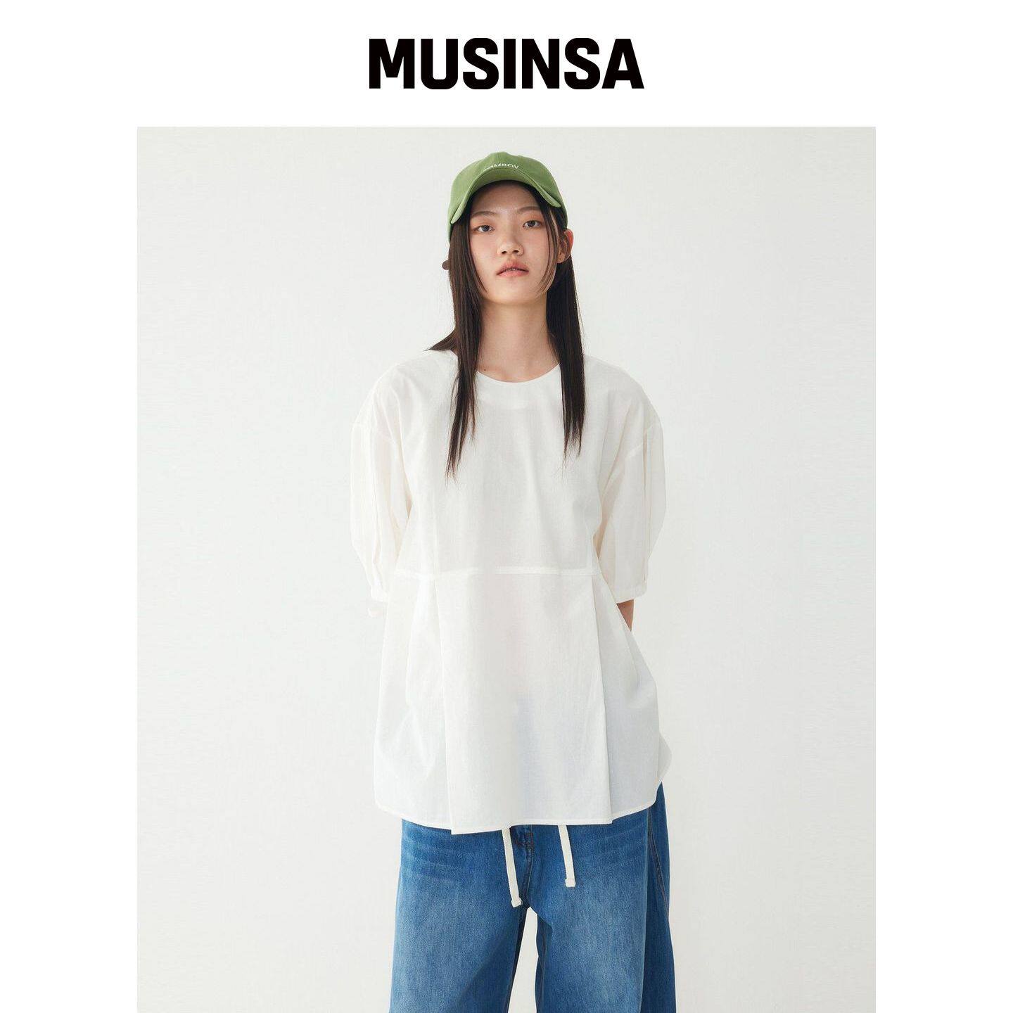 STUDIO TOMBOY 褶皱点短袖衬衫_OFF-WHITE_91062韩国官网直邮进口