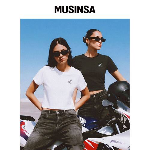 PHYPS MOTORCYCLE [2Pack] 女士速干短袖白色与 韩国官网直邮进口