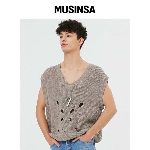 MOONSUN ESSENTIAL_UNISEX Eclipse 菱形孔针织 韩国官网直邮进口