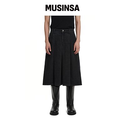 TRUNK PROJECT 褶皱牛仔裤_黑色 MUSINSA韩国官网直邮进口
