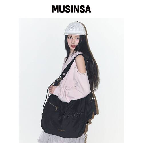 ILLIGO LETTER 大号单肩包 黑色 MUSINSA韩国官网直邮进口