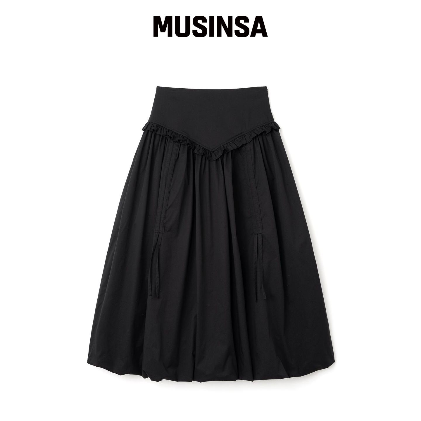 MILLO WOMEN 气球褶皱长裙 [黑色] MUSINSA韩国直邮官方正品