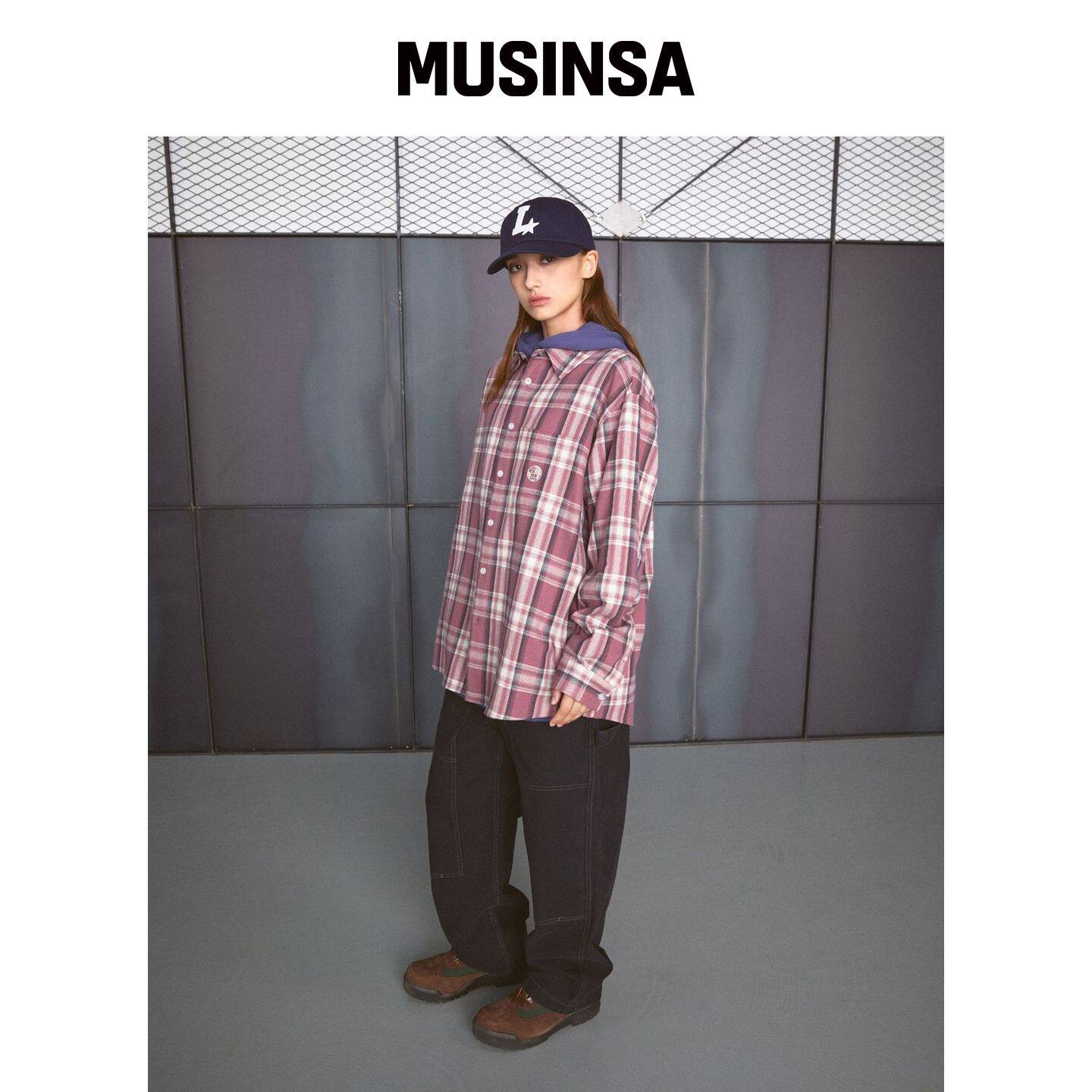 LMC 法兰绒格子衬衫 - 粉色 MUSINSA韩国官网直邮进口
