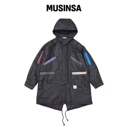 STIGMA ZIPPER OVERSIZED FISHTAIL PARKA 黑色韩国官网直邮进口