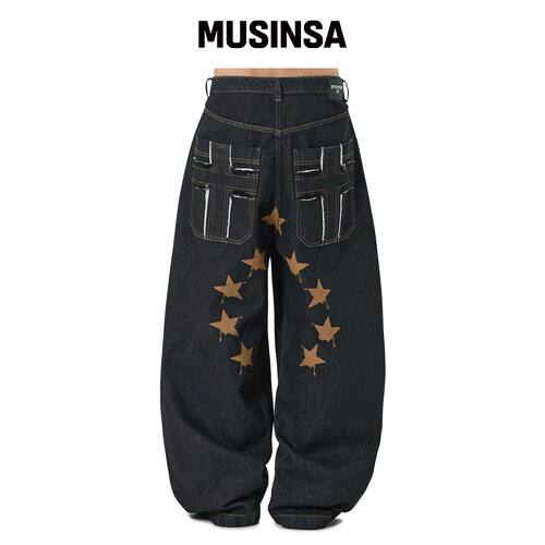 OY HOLY STARS CROSS 裤子 - 深靛蓝 MUSINSA韩国官网直邮进口