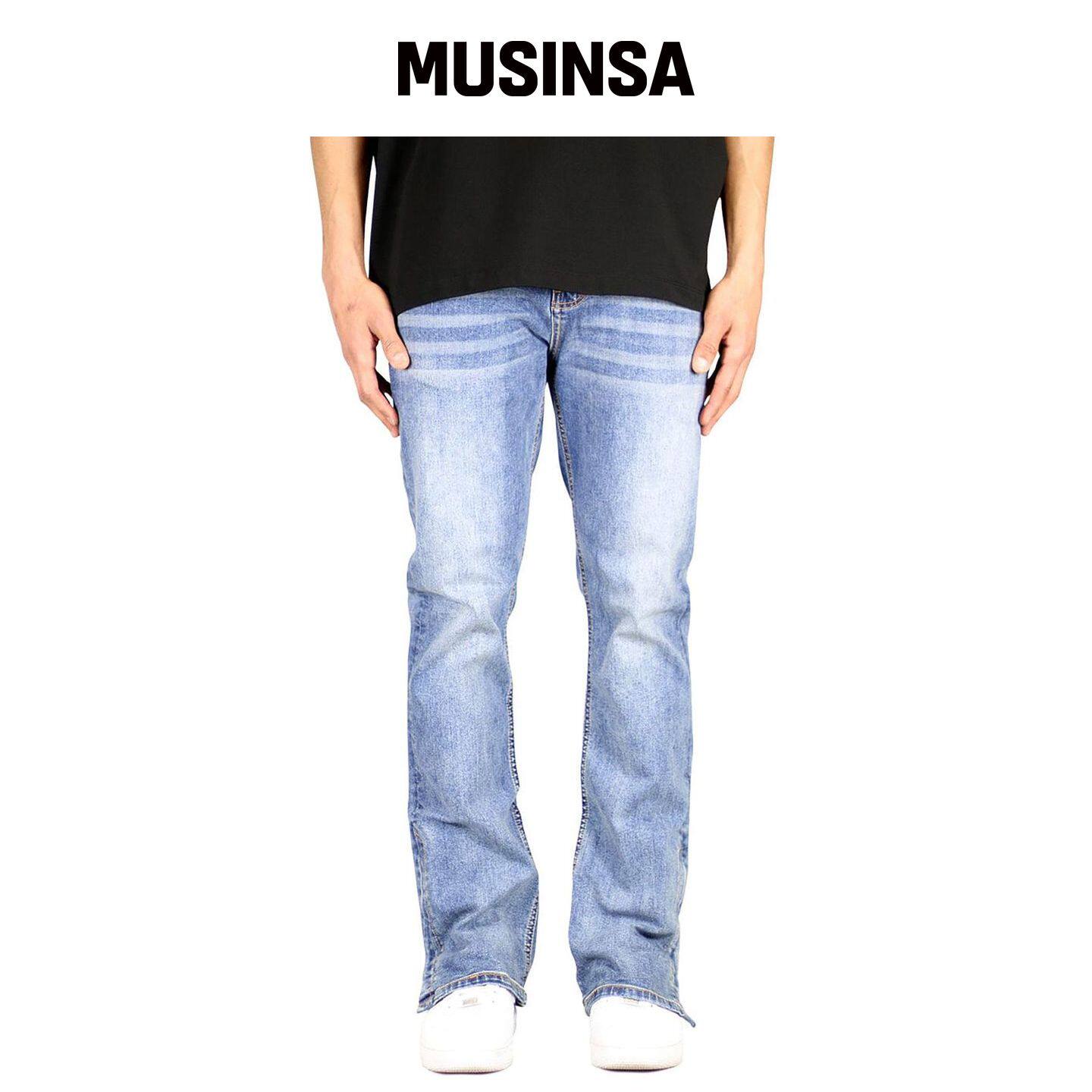 HYPER DENIM 午夜蓝毛绒喇叭拉链牛仔裤 MUSINSA韩国官网直邮进口