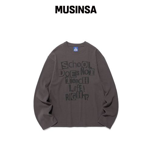 ISTKUNST DOES NOT TEACH WAFFLE LS TEE_CHARCO韩国官网直邮进口