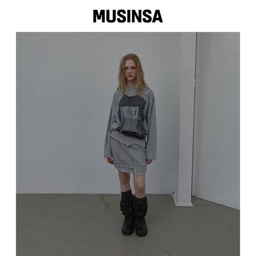 LCDC™ 混色灰色颈线卫裙 MUSINSA韩国官网直邮进口