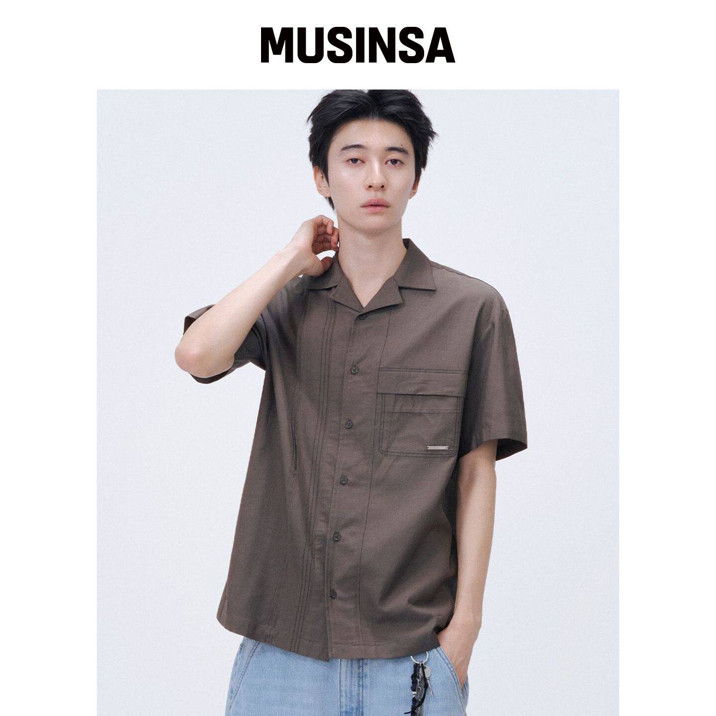 MISEKISEOUL MEN Stitch 保龄球衬衫 KHAKI MUSI韩国官网直邮进口