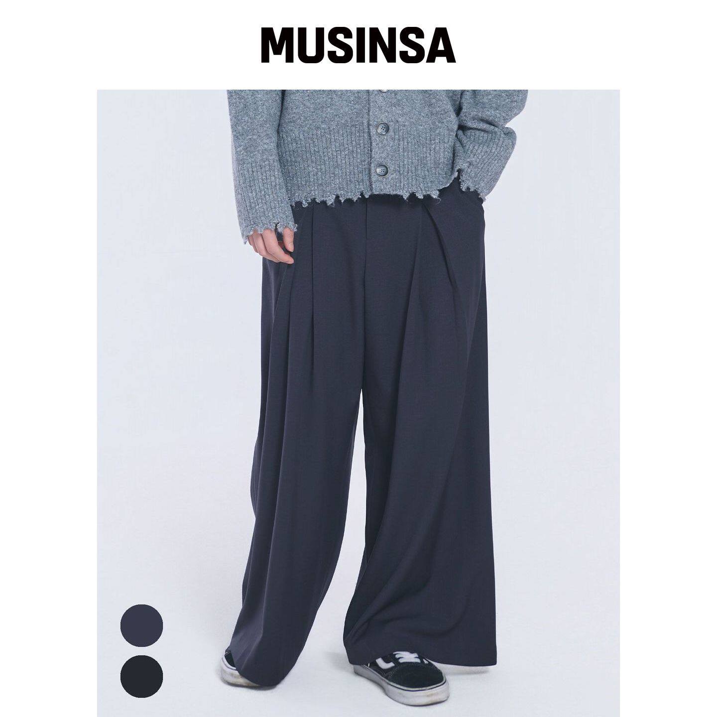 TEN PAST SEVEN 倒褶宽腿西裤 (2色) MUSINSA韩国官网直邮进口