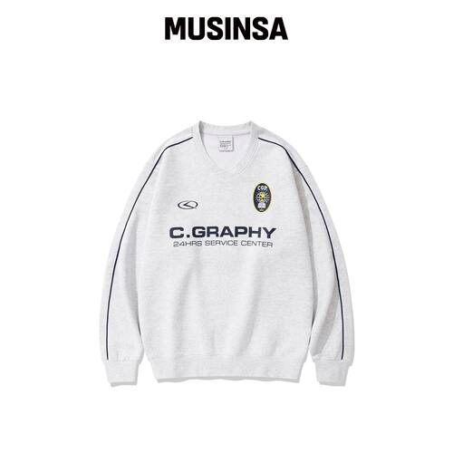 CGP 24H 轨迹 V领卫衣_混色灰 MUSINSA韩国直邮官方正品
