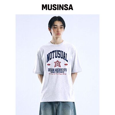 NOTUSUAL Grunge Blue 宽松版短袖T恤 4色 MUSIN韩国官网直邮进口
