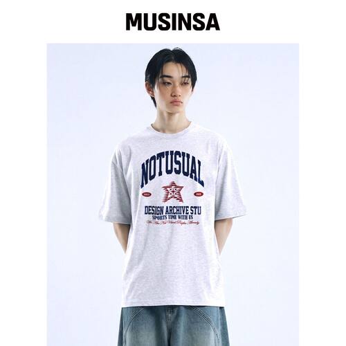 NOTUSUAL Grunge Blue 宽松版短袖T恤 4色 MUSIN韩国官网直邮进口