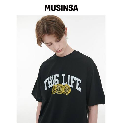 BRAVADO TUPAC THUG LIFE ROSE BK (BRENT2485) 韩国官网直邮进口