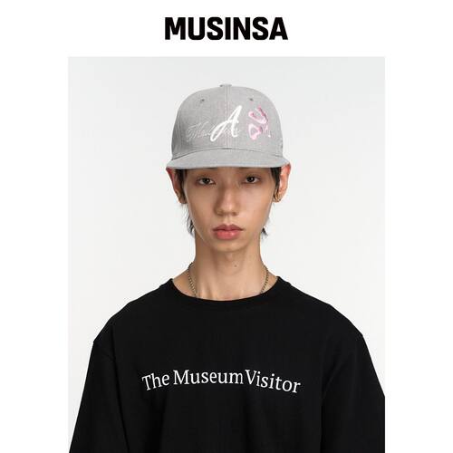 THEMUSEUMVISITOR 豹纹刺绣帽（浅灰色） MUSINS韩国官网直邮进口
